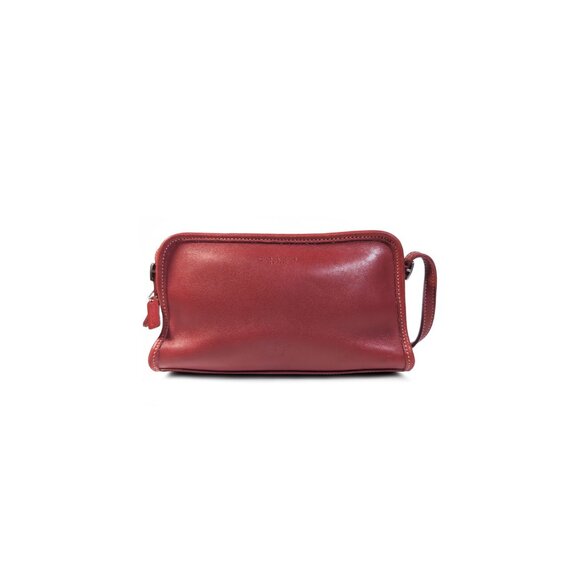 VINTAGE COACH Red Leather Crossbody USA - Picture 1 of 9